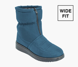 Wide Fit Water Resistant Fabric Front Zip Boot